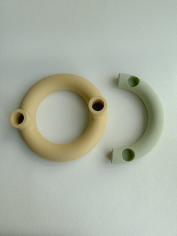 Half-moon candle holder